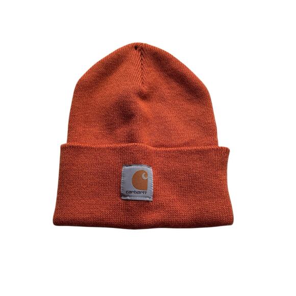 NWT Carhartt Knit Fold-up Cuffed Beanie Hat Burnt Orange A18 One Size Desert - Picture 2 of 3